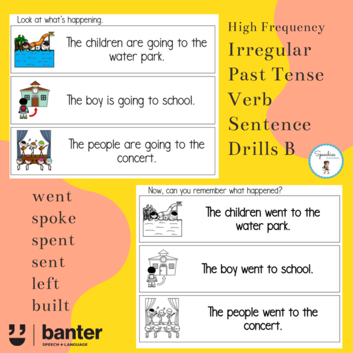 Irregular Past Tense Verb Sentence Drills B