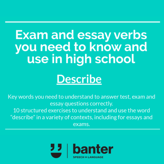 Exam and essay verbs Describe