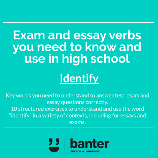 Exam and essay verbs Identify