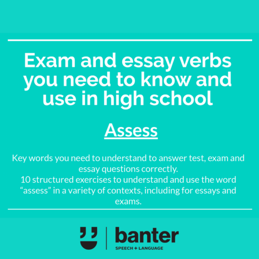 Assess Exam and essay verbs