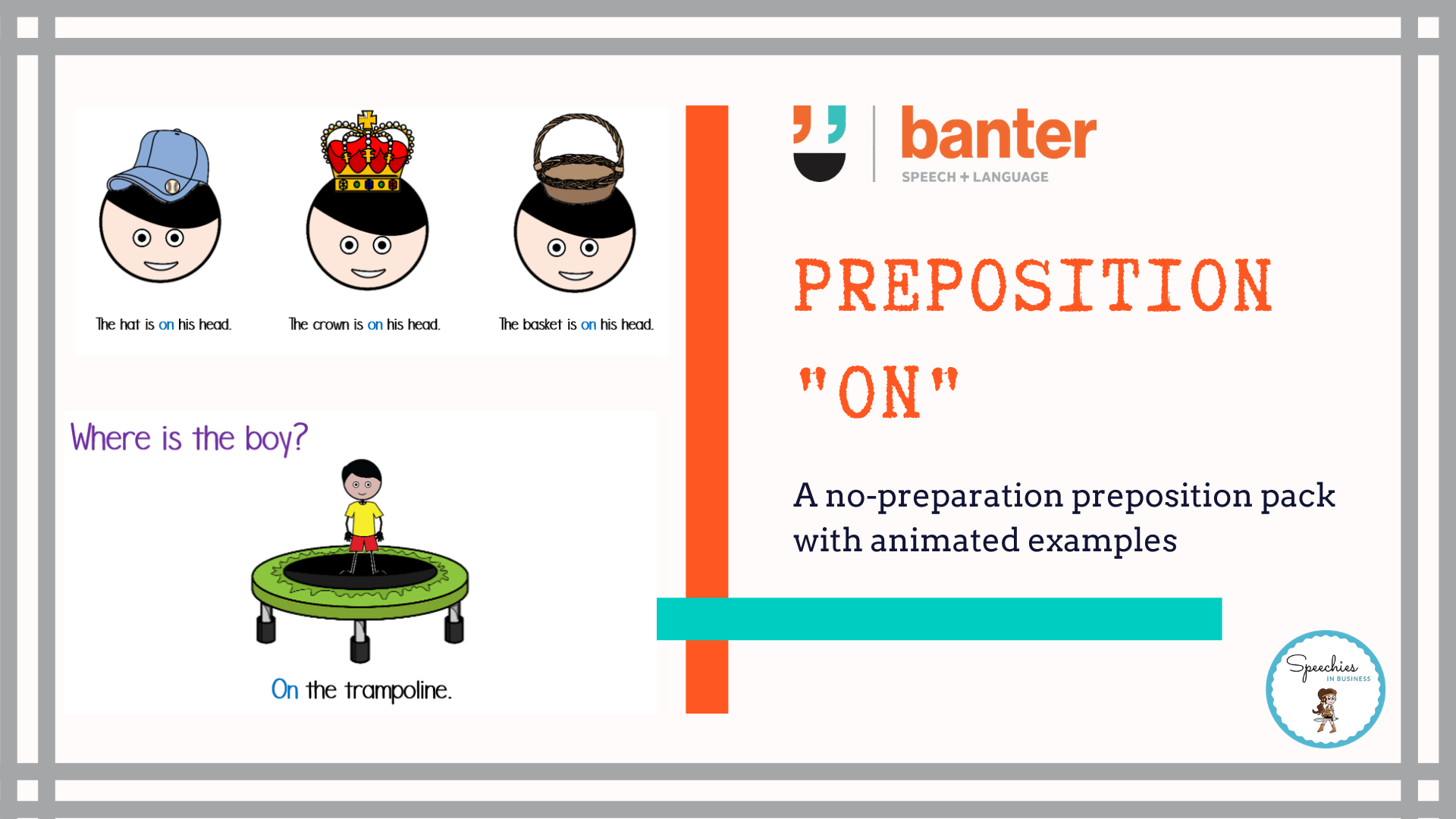 Preposition “On”: A No-Prep Preposition Pack with Animated Examples