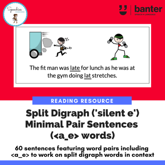 Split Digraph Minimal Pair Sentences a_e