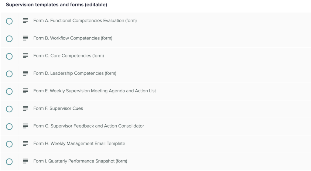 Supervision Forms and Templates