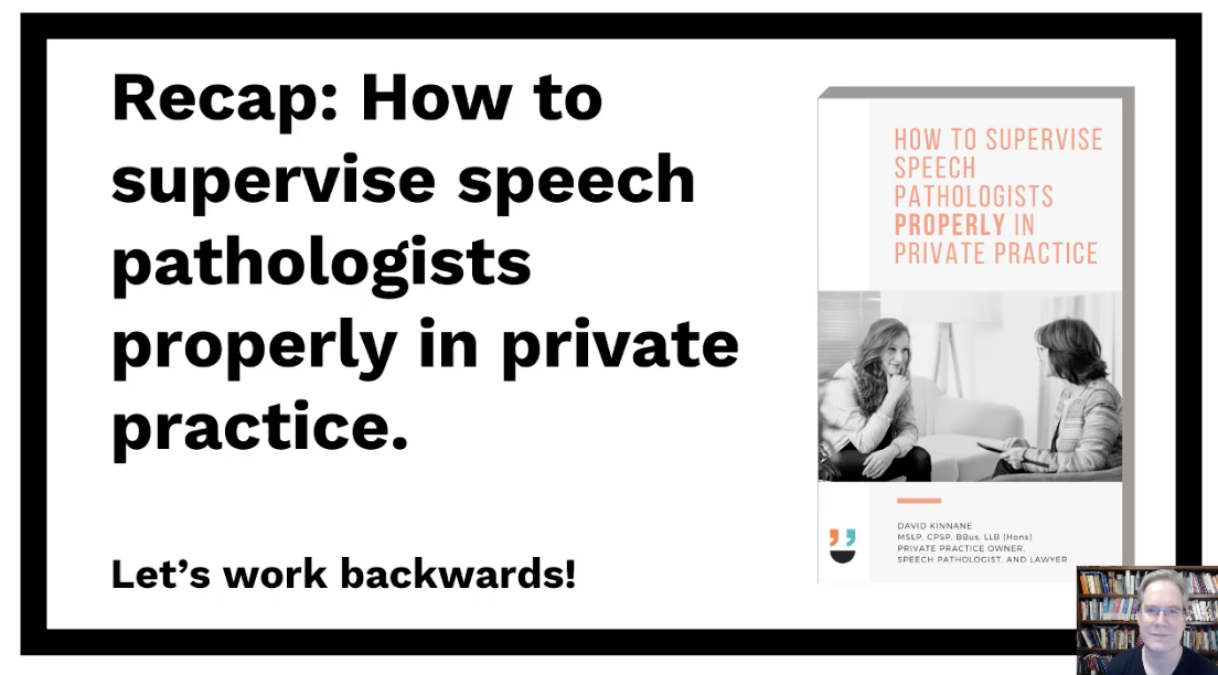 Screencast from How to Supervise Speech Pathologists Properly in Private Practice