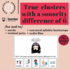 True clusters with sonority of six