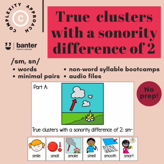 True clusters with sonority of two sm and sn