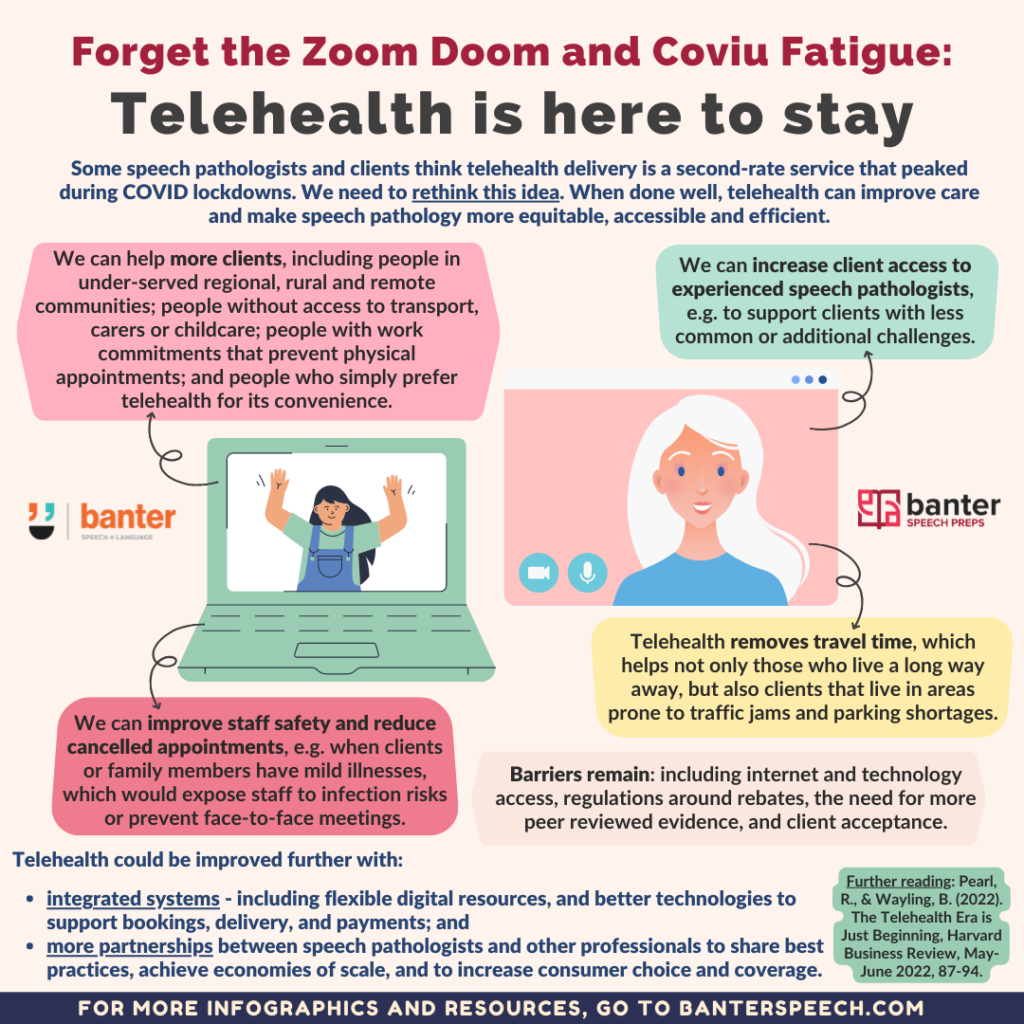 Forget the Zoom Doom and Coviu Fatigue: Telehealth is here to stay | Banter Speech & Language Forget the Zoom Doom and Coviu Fatigue: Telehealth is here to stay