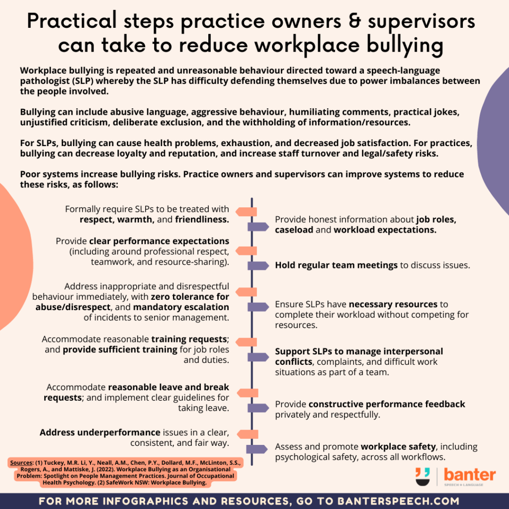 Practical-steps-practice-owners-supervisors-can-take-to-reduce-workplace-bullying | Banter Speech & Language